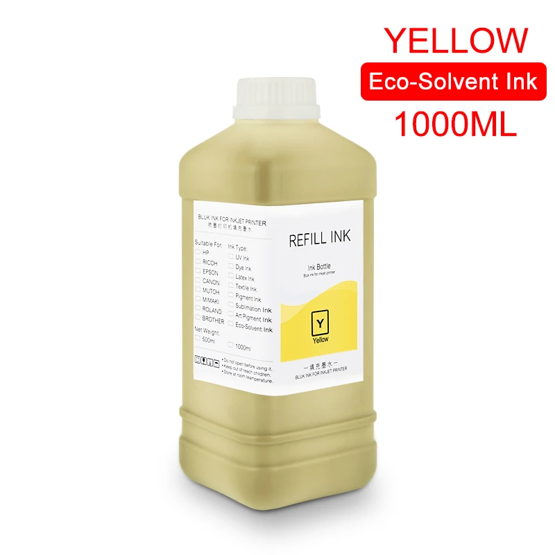 Solvente para Epson Dx10 da Cabeça de Impressão Garrafa Eco-tinta Dx4 Dx5 Dx6 Dx7 4800 4880 7880 Tinta Solvente Eco 9 Cores Estão Disponíveis 1000 ml - - Imagem 5