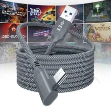 5M şarj kablosu veri hattı Oculus Quest 1/2 bağlantı VR kulaklık USB 3.0 tip C veri aktarım tipi C USB-A kablosu VR aksesuar