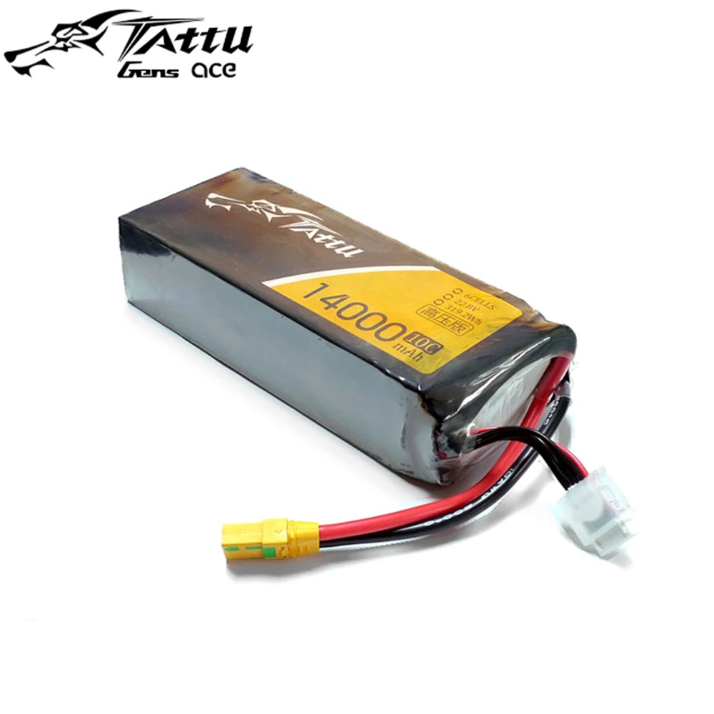 

Tattu Lipo Battery 6S1P 14000mAh 22.2V 10C UAV Battery with Anti-spark XT90S for Quadcopter Frame FPV Drone Chargeable Battery