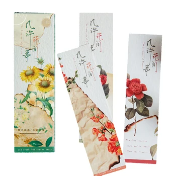 

8packs/lot Lovely Vintage Plant Paper Bookmark Message Card Paper Bookmarks Book Holder School Office Supplies Material Escolar