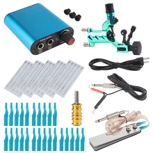 Комплект татуировки стрекоза роторная машина татуировки шейдер и вкладыш с иглой татуировки и одноразовыми наконечниками татуировки источник питания