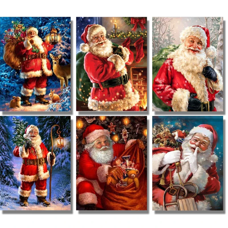 

Nayachic 5D Full Diy Diamond Painting Embroidery Cross Stitch Santa Claus Christmas Gift Diamond Mosaic Needlework Art Crafts