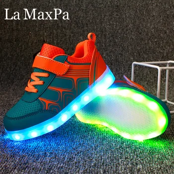 

Glowing Sneakers Summer Children LED Shoes USB Charging Glowing Sneakers Breathable Kids Casual Shoes for Boys and Girls