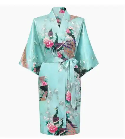 Сексуальная свадебная одежда невесты, халат серого цвета, женское кимоно, банное платье большого размера, пижама размера XXXL, пеньюар с цветочным принтом, вечерние подарки - Цвет: light blue
