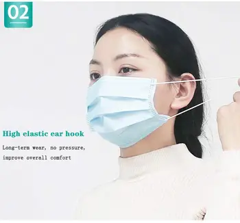

100pcs Disposable Masks 3 Layers Non Woven Mask Earloop Activated Carbon face Masks