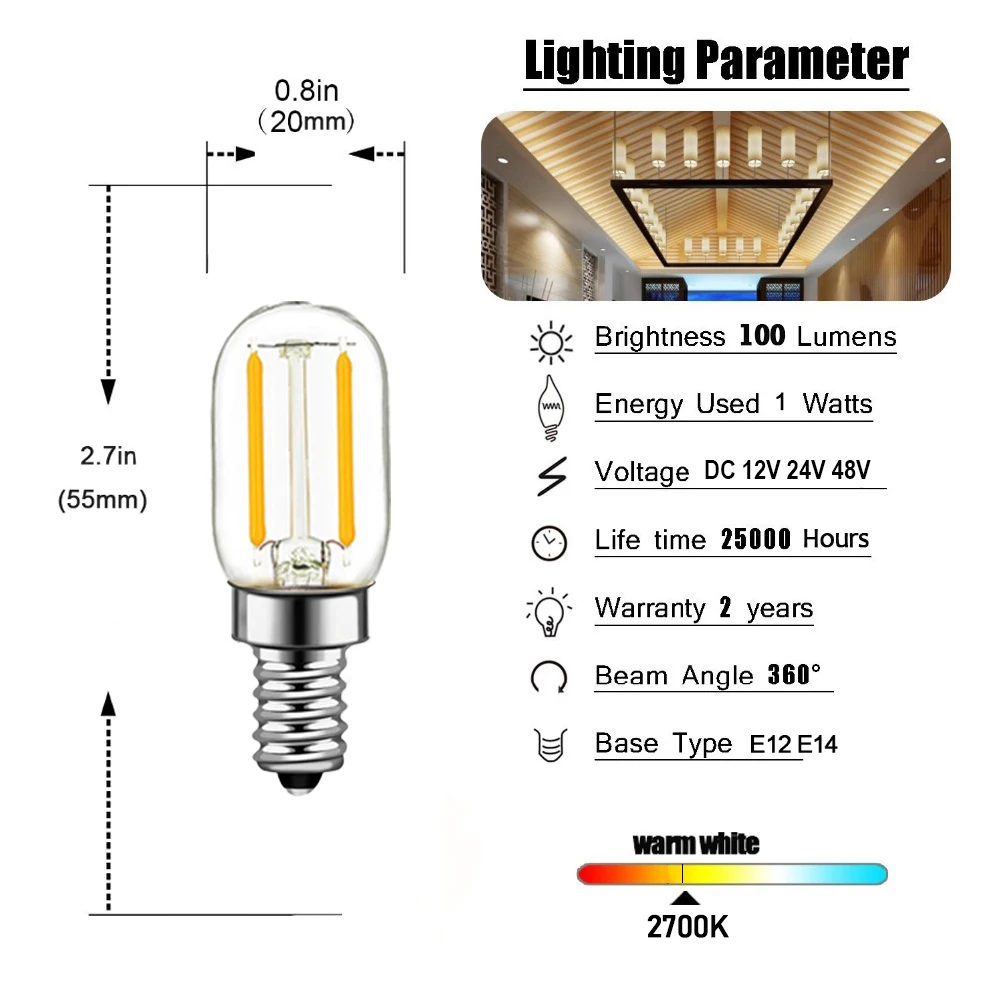 Tento Lighting E26 E27 - Bombillas LED de bajo voltaje, 5 W, 12 V CC,  iluminación de caravana fuera de la red, blanco cálido (paquete de 6)