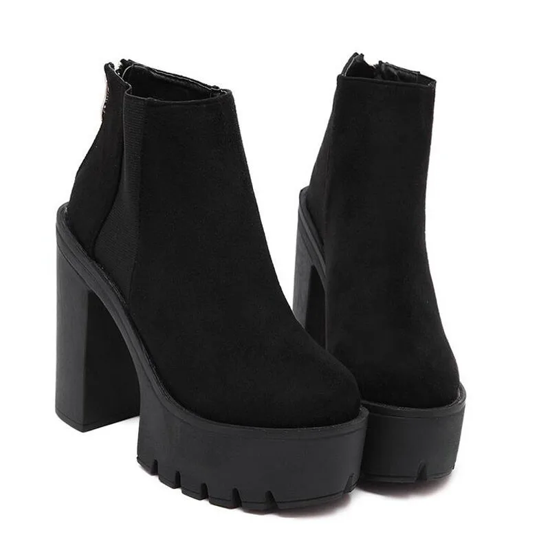 Boots Female women shoes Autumn British Wind Genuine Leather Thick With Short Boots Motorcycle Martin shoes