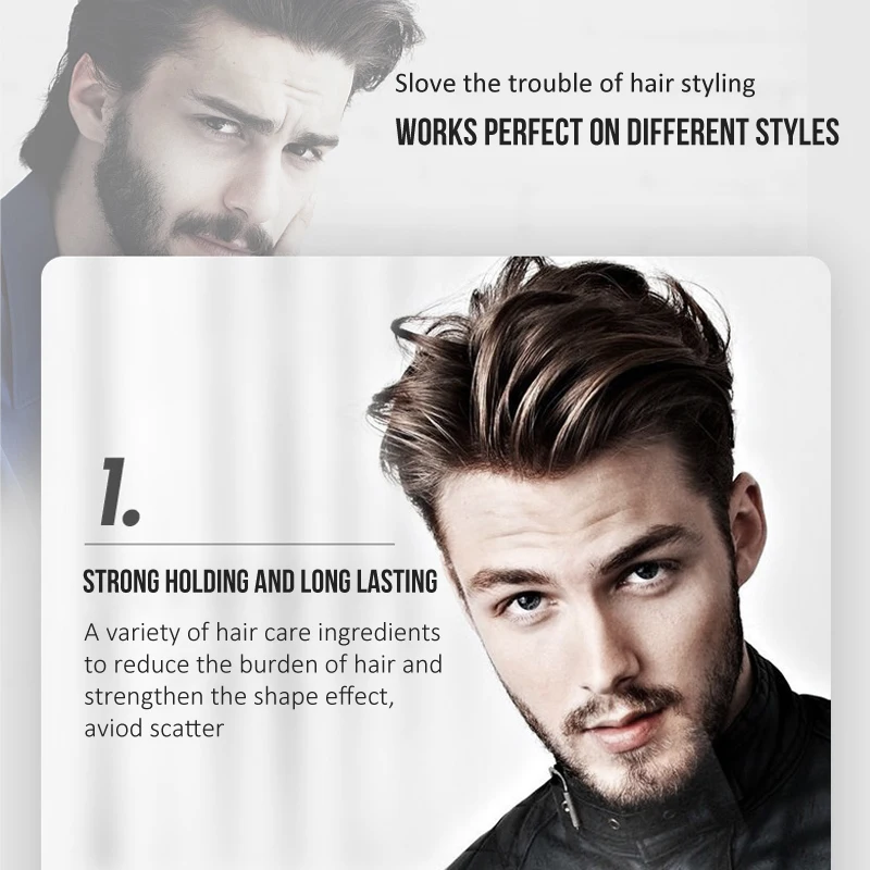 Густой густой воск для волос мужчин стиль гладкие вьющиеся волосы нежирная