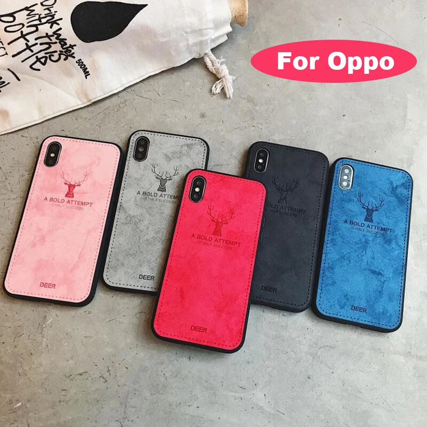 Для Oppo K1 R15X R15 dream version R17 Pro Чехол Мягкий Силиконовый противоударный холст рельефный олень ткань текстура чехол