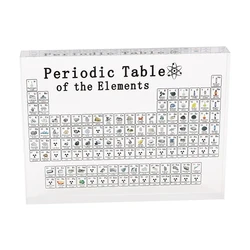Table périodique transparente en cristal acrylique, affichage avec éléments pour enfants, journée d'enseignement à l'école, affichage des éléments chimiques 
