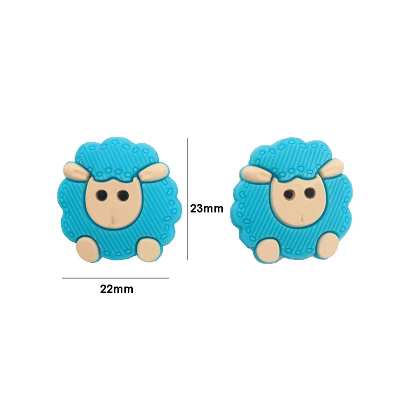Chenkai 50PCS Silicone Sheep Beads Baby Chewing Pendant Nursing Sensory Teething Pacifier DIY Necklace Chain Nursing Accessories