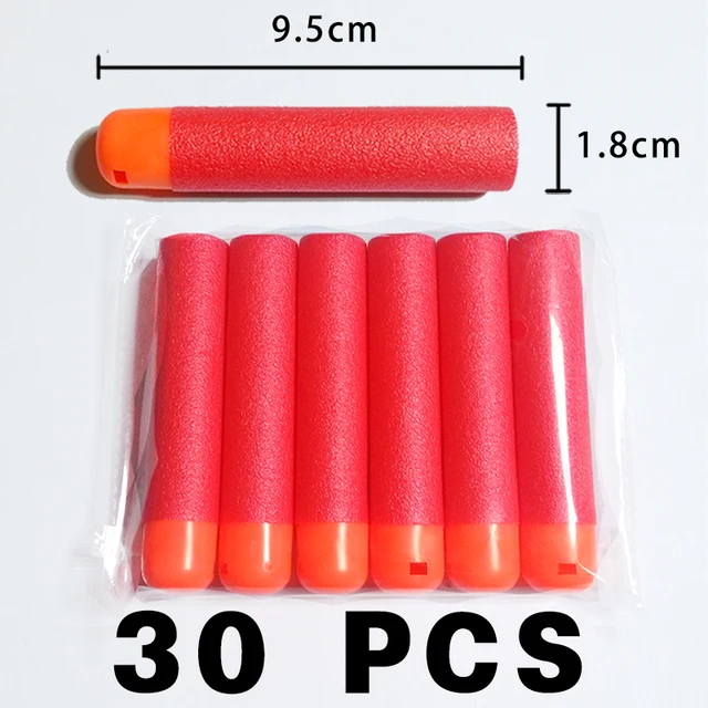 30Pcs/Lot 9.5cm Red Sniper Rifle Darts Bullets for Nerf Mega Kids Toy Foam  Refill Darts Big Hole Head Bullets Christmas Gift