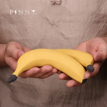 

PINNY Purple Clay Banana Handmade Sculpture Zisha Fruit Tea Pet Home Decoration Accessories Ceramic Tea Ceremony Ornaments