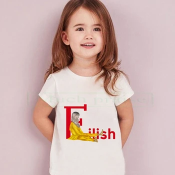 

Billie Eilish Print Kids T Shirt White cotton T-shirt Harajuku Baby Boys Girls TShirt Vogue Tops Tee Shirt Vogue Billie Eilish