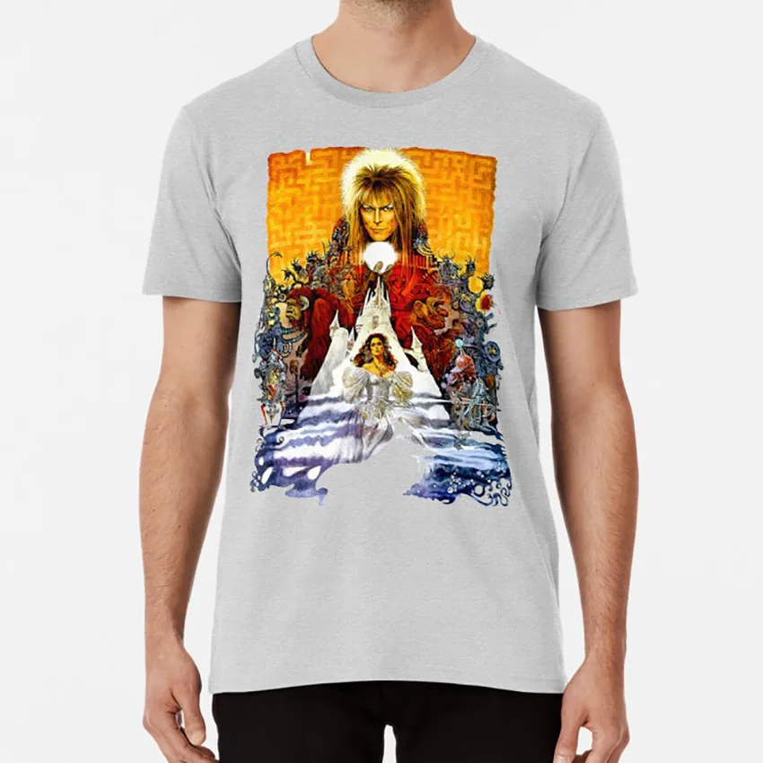 LABYRINTH Movie Cover Art David Bowie Sublimation Licensed Adult T-Shirt SM-3XL 