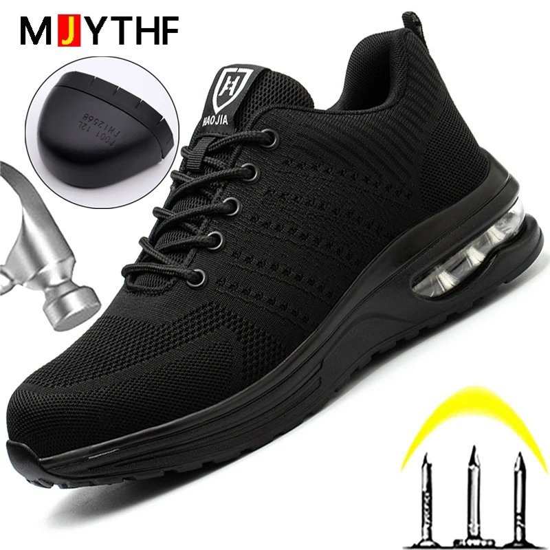Fashion Safety Shoes Men Boots Steel Toe Shoes Men Puncture-Proof Work Sneakers Male Work Boots Indestructible Footwear safety shoes men shoes