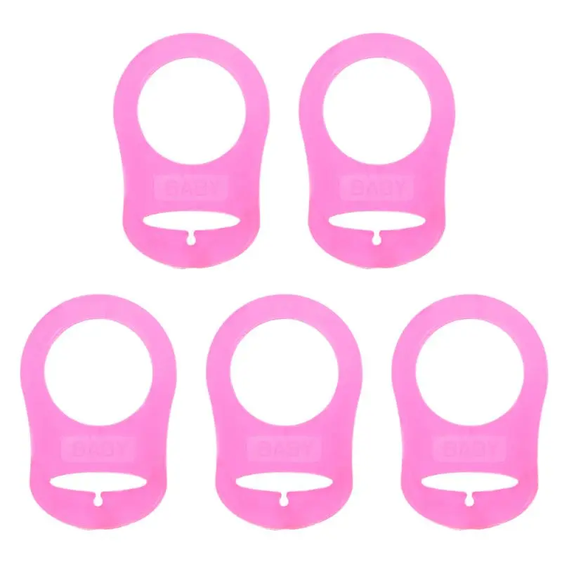 Chupeta bebê 5 peças, multi cores silicone segurador de chupeta clipe adaptador para mamãe anéis novo