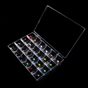 

24 Grids Transparent Jewelry Bead Ring Earring Storage Box Acrylic Container New