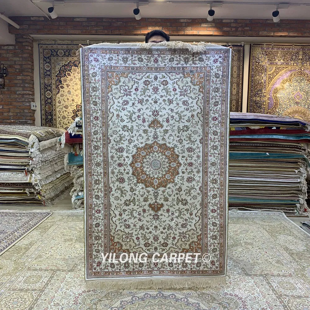 YILONG 3'x5' античный персидский шелковый ковер Изысканный Элегантный Восточный ковер (HF216B)
