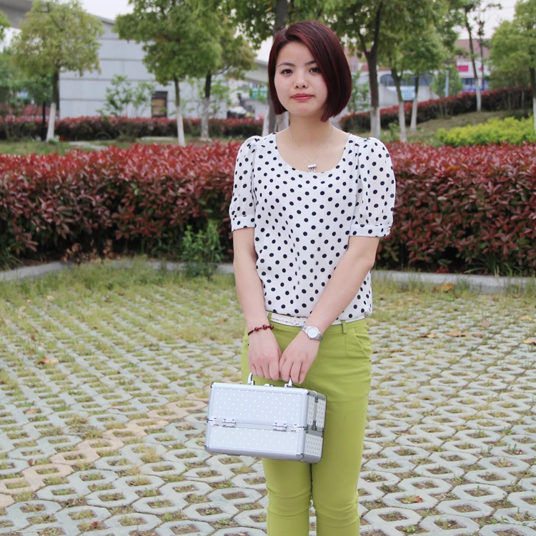  Pas cher parfait professionnel étui à cosmétiques Portable femmes étui de maquillage Style coréen b