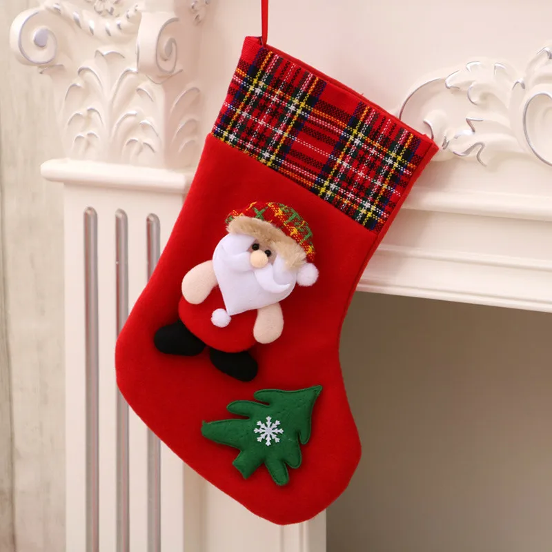 Рождественские елочные украшения для рождественские чулки для подарков Сумки и рождественские сумки и рождественские украшения для дома - Цвет: red Medium old man
