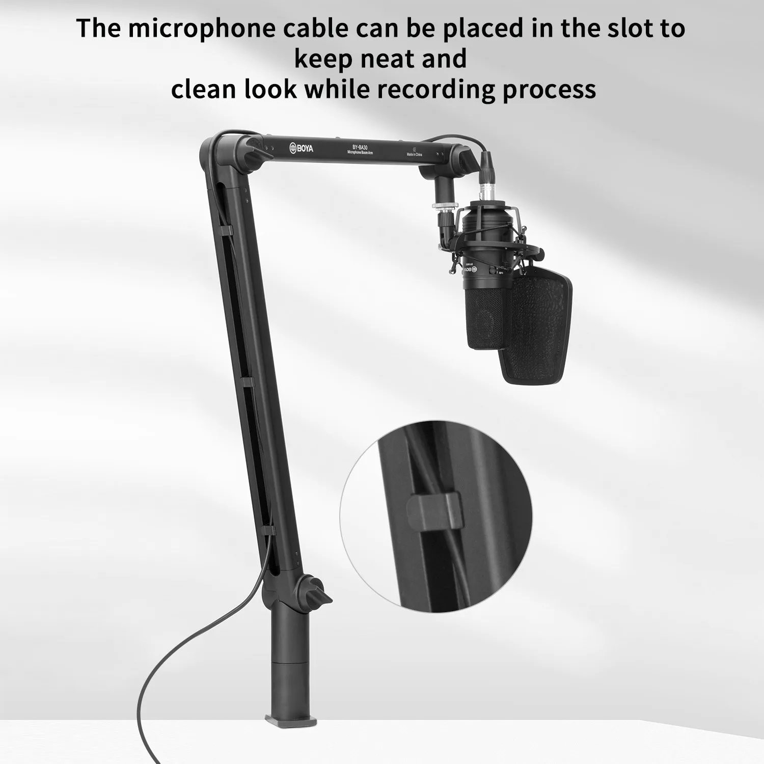 Profissional para Fazer Podcasts ao Vivo Conteúdo de Streaming Criação com Montagem em C-braçadeira Boya Microfone Lança Manual Dispositivo - Image 6