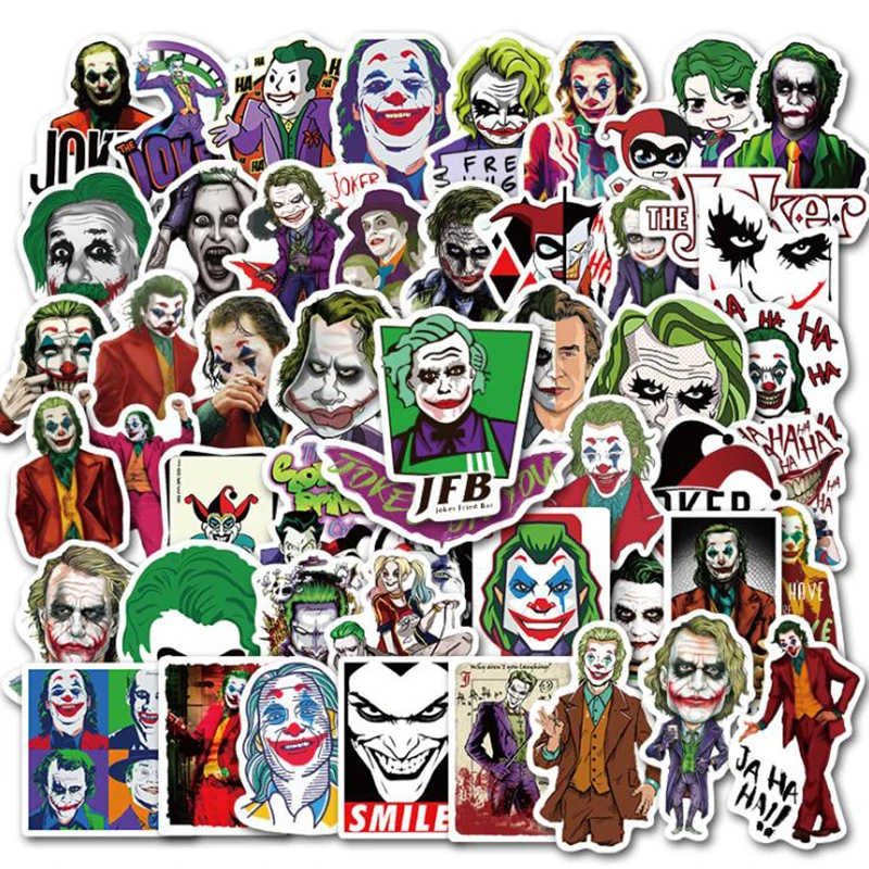 50PCS Mixed The Joker Cartoon Stickers for Skateboard Fridge font b Phone b font Guitar Motorcycle