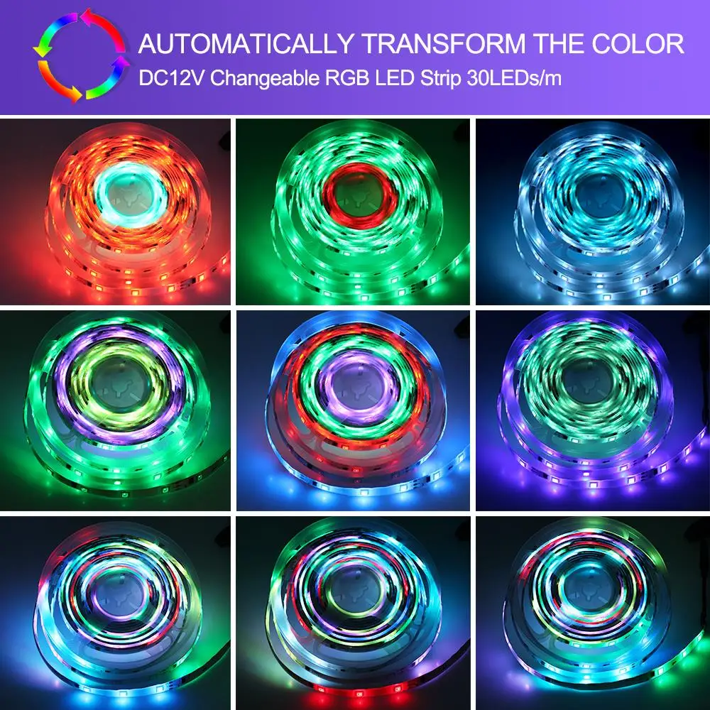 Светодиодная лента WS2811 5050 RGB 12 В постоянного тока волшебный цвет гибкая цифровая