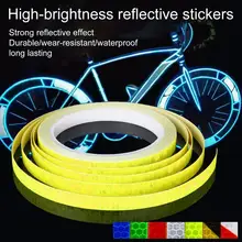

65% Discounts Hot! 1 Roll Reflective Sticker Self Adhesive Wear Resistant PET Bike Decorative Reflective Sticker for Car