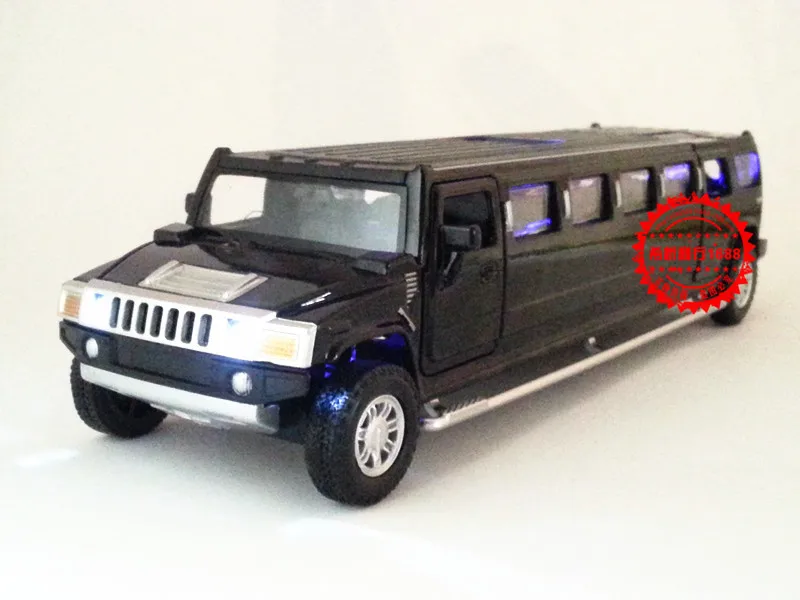 Сплав семейный 1: 32 удлиненная Hummer H2 детская модель сплав звук и светильник открывание двери Модель автомобиля Игрушечная машина