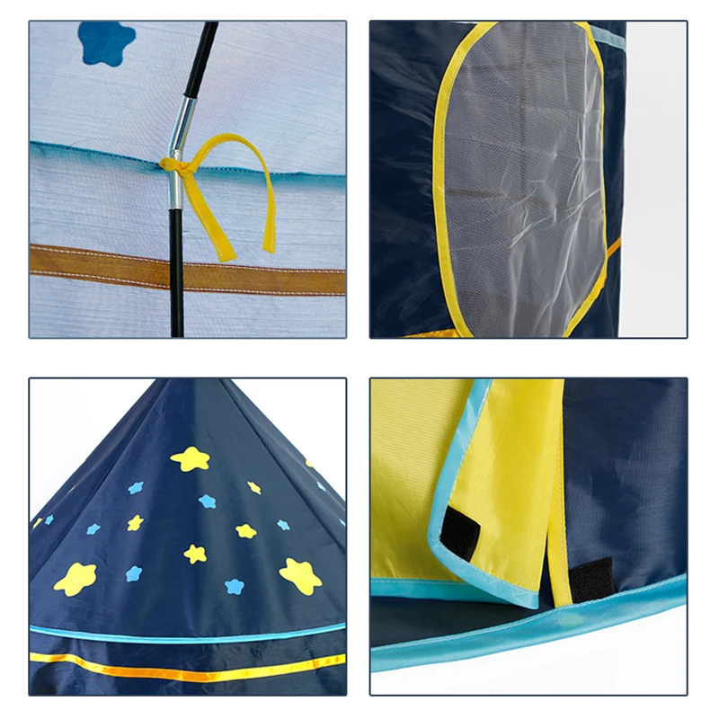 Children's Tent Foldable Tipi For Kids Baby Play House Wigwam Princess Castle Teepee Kids Hang Flag Tent Children's Room Toy