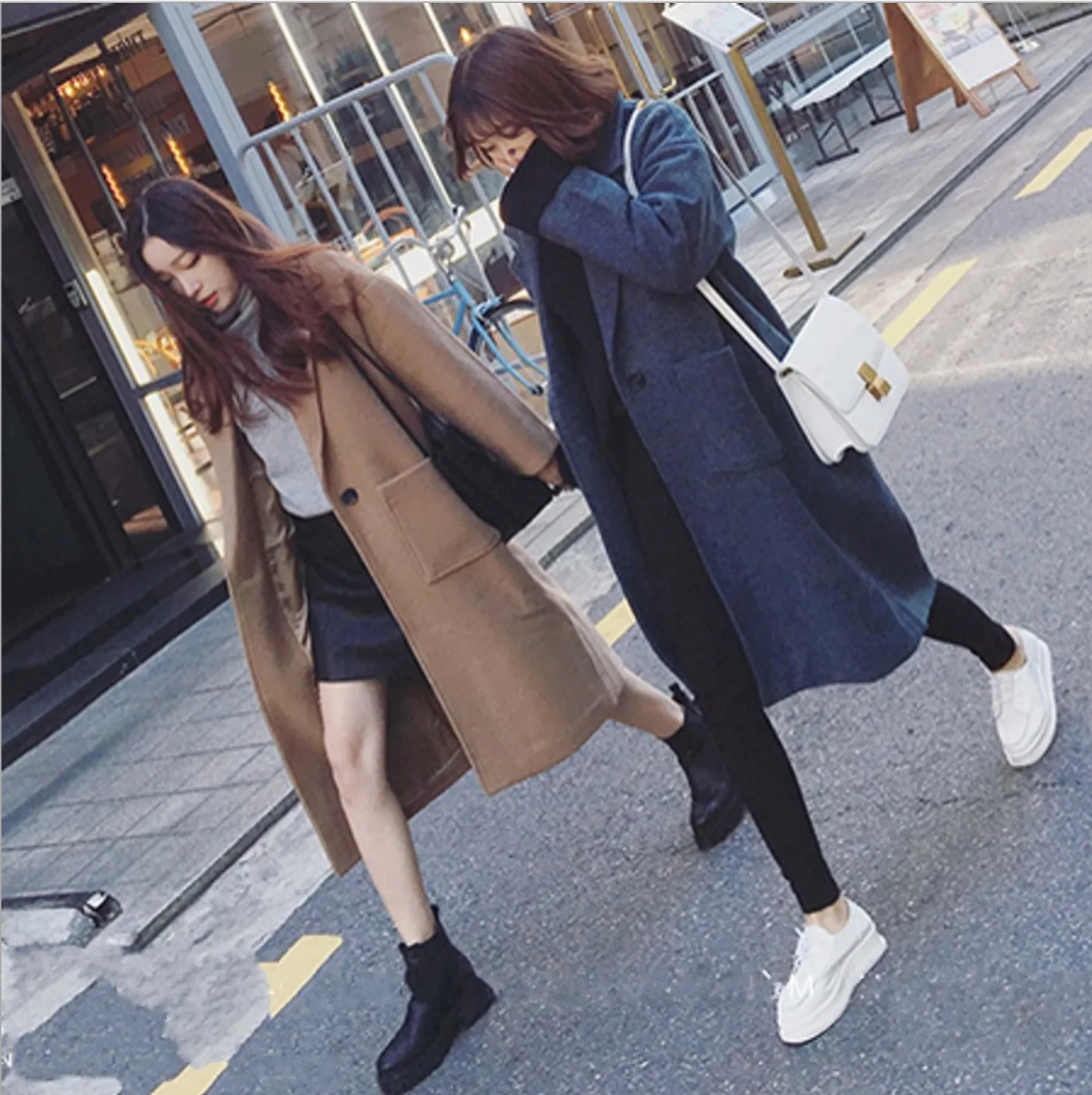 Short-height Woolen Jacket Women's Autumn And Winter Coat Women's Korean-style Woolen Cloth Students Loose-Fit