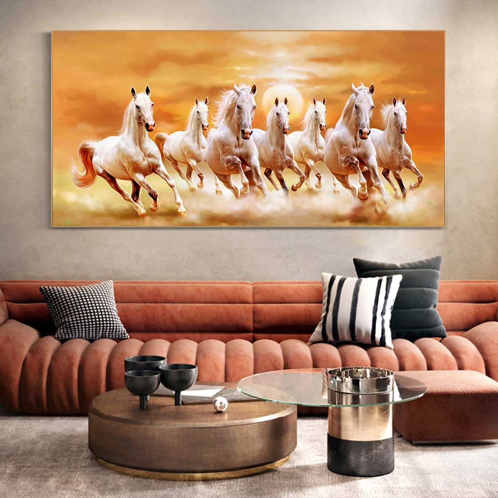 

Running Horses Animals Canvas Paintings on the Wall Art Posters And Prints Sunset Landscape Canvas Art Pictures Wall Decor