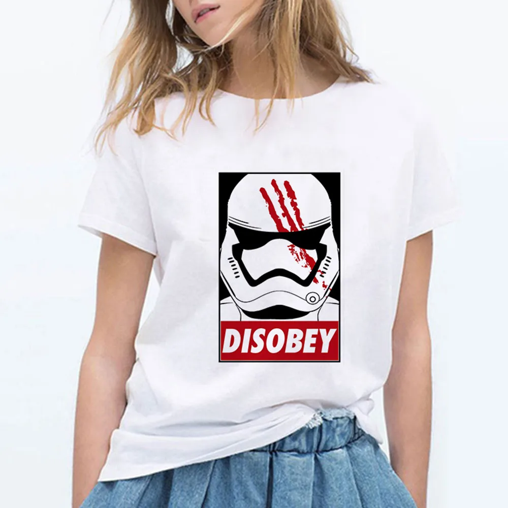 

Women Fashion Tropical Stormtrooper Disobey Design Short Sleeve T shirt Lady Fantastic Star Wars Printed Tops Summer Tees