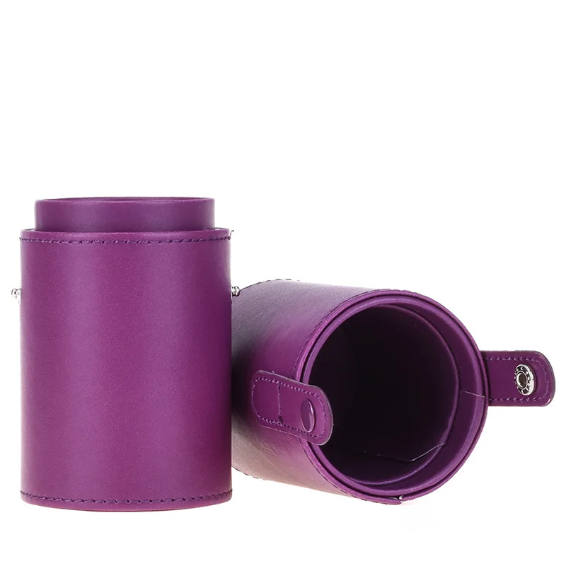 Держатель из искусственной кожи для хранения макияжа Косметическая чаша чехол Коробка для кисти для макияжа ручка Высокое качество держатель для хранения пустой держатель - Цвет: Purple