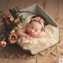 Реквизит для фотосессии новорожденных, декоративный ковер, Детское покрывало для фото, трикотажное, карамельного цвета, с рисунком ананаса, мягкий, Soogan