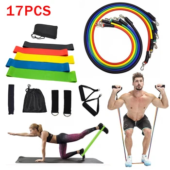 

Resistance Bands Set Exercise Bands with Door Anchor Legs Ankle Straps for Resistance Training Physical Therapy Home Workouts