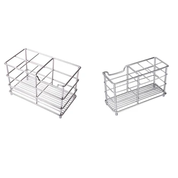 

Toothbrush Holder, Stainless Steel Rustproof Metal Bathroom Toothpaste Holder Stand Suit for Electric Toothbrush,Toothpaste, Fac