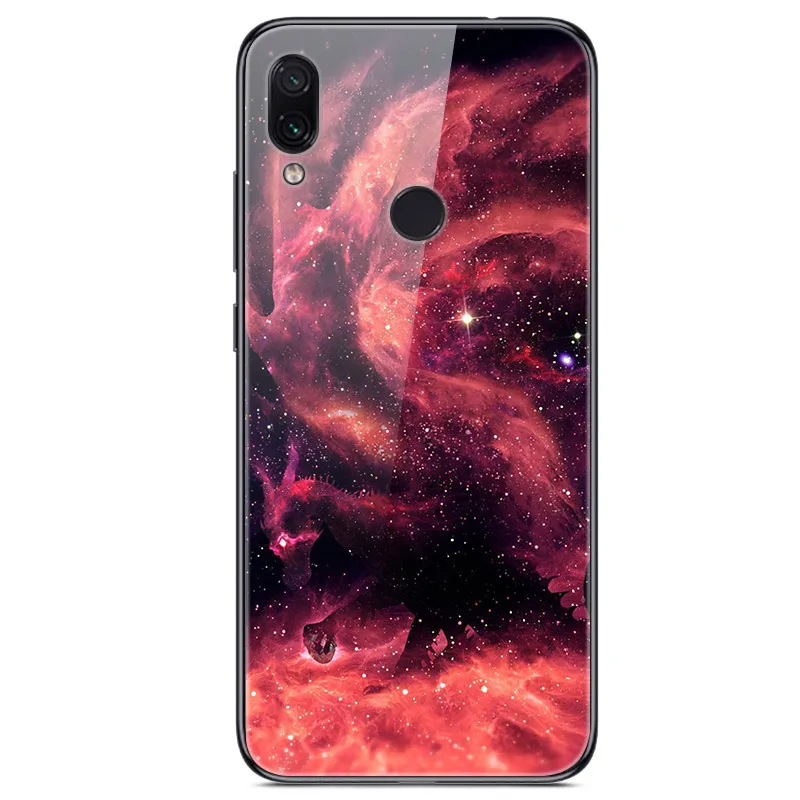 Для Xiaomi Redmi 7 Чехол из закаленного стекла твердая задняя крышка для Xiaomi Redmi Note 7 чехлы для телефонов силикон бампер Coque на Redmi7 Note7 - Цвет: 54