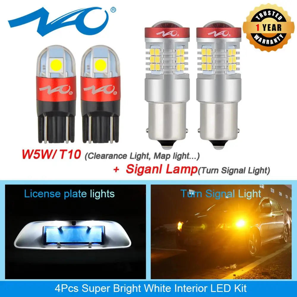 NAO W5W T10 P21W светодиодный 1300Lm T20 7443 1156 PY21W P21/5W BAY15D автомобильная лампа W21/5W W21W BA15S