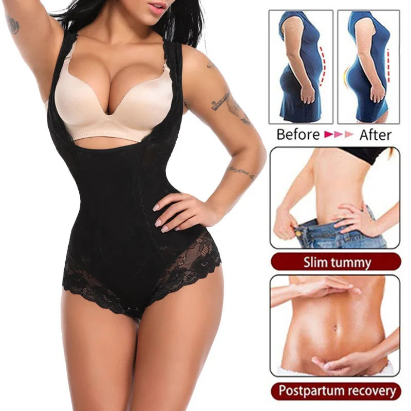 

Women Lace Full Body Shaper Tummy Control Bodysuit Waist Cincher Underbust Shapewear Slimming Underwear Panties Gridle Corset