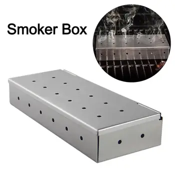 

1Pc Portable Smoker Box 12-hole Stainless Steel Lotus Leaf Design Large Meat Smoking Box Folding Barbecue Grilling Accessories