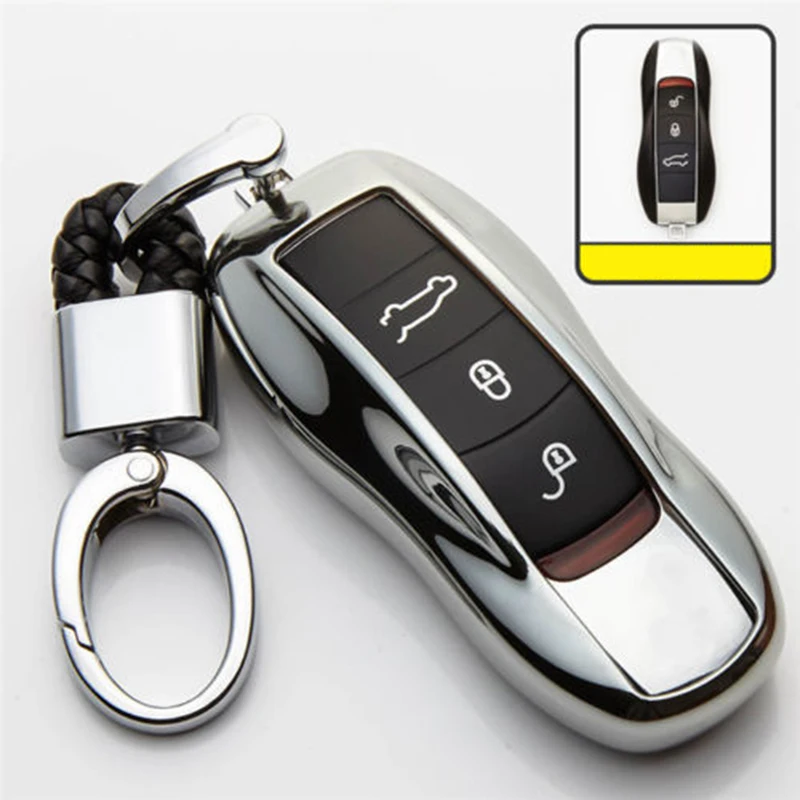 

New TPU Remote Key Case Cover For Porsche Cayenne Macan Panamera Boxster 911 Key Case With Keychain High Quality