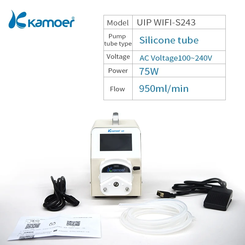 Kamoer Lab UIP WiFi шаговый двигатель перистальтический насос лабораторный насос заводской насос - Напряжение: UIP WIFI-S243