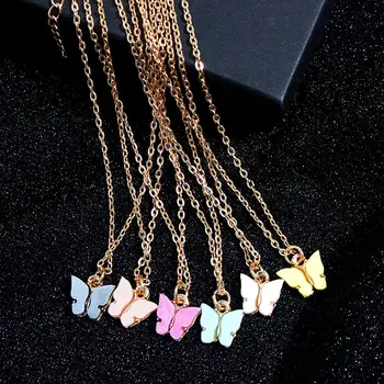 

New Butterfly Necklaces For Women Long Chain Personalized Cute Pendant Necklace Fashion Charm Pendant Necklace Jewelry Gifts