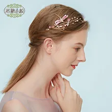 Аксессуары для невесты, корейский стиль, женские принадлежности со стрекозой, лента для волос, свадебные аксессуары, жемчужный головной убор ручной работы
