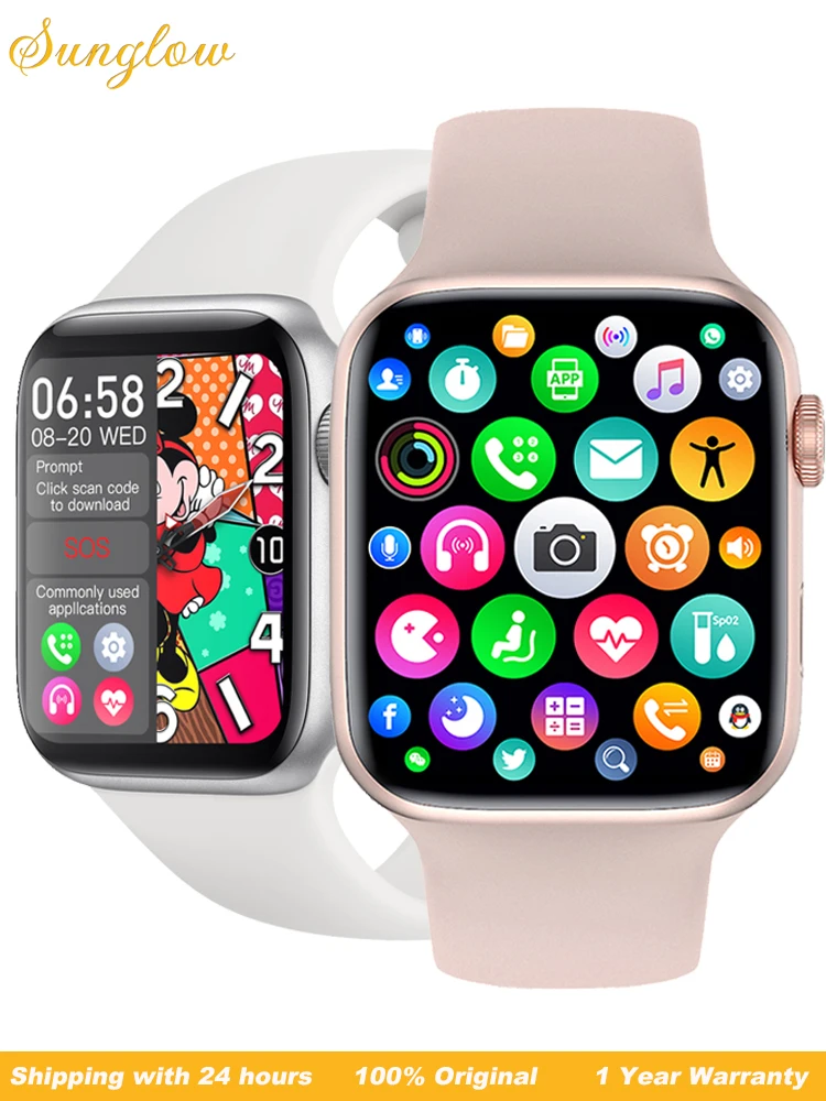 IWO-reloj inteligente para hombre y mujer, pulsera con Bluetooth, Monitor de frecuencia cardíaca y temperatura corporal, para iPhone, Xiaomi, Huawei y Samsung, 2021
