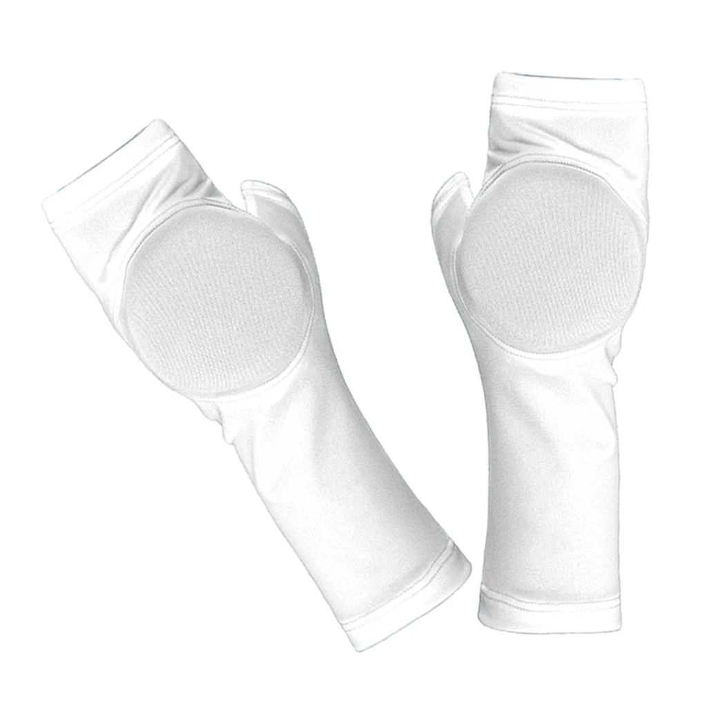 Термальные перчатки для фигурного катания, ладонь, защита рук, спортивное Защитное снаряжение для девочек, женщин, девушек, белое