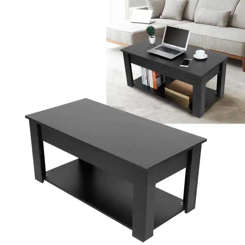 Lifting Desktop Coffee Table End Table with Storage Lower Shelf for