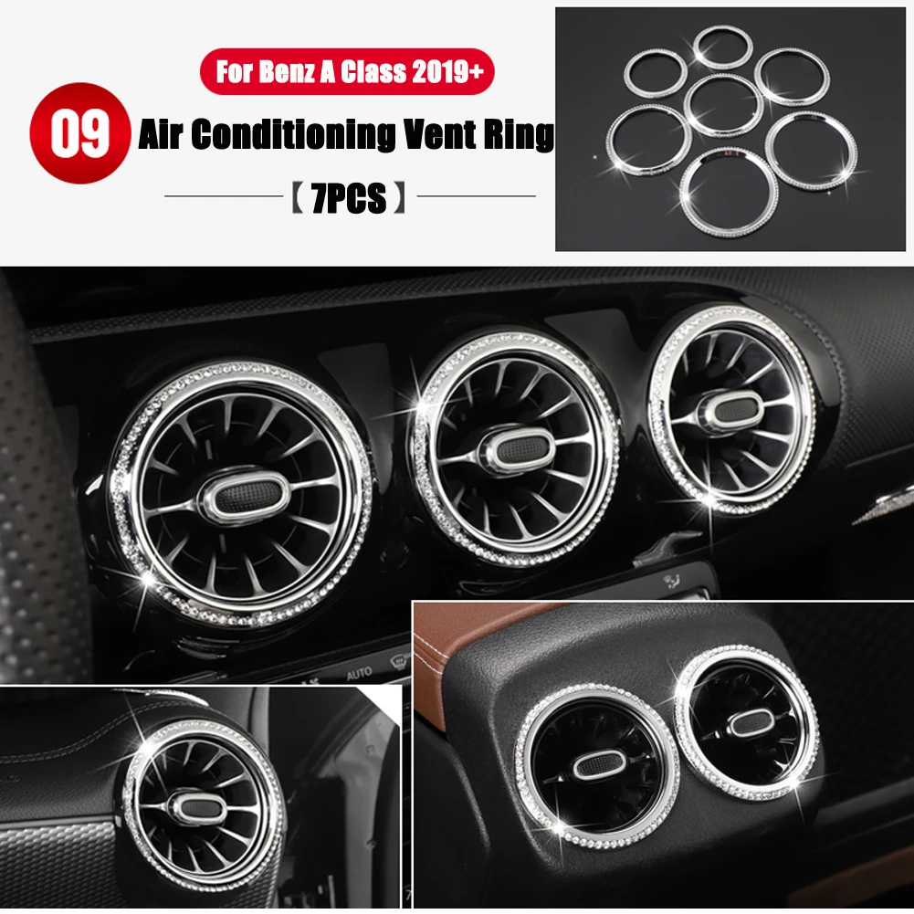 Для Mercedes Benz A Class W177 V177 A180 A200 A220 A250 A35 AMG+ Автомобильный полный комплект молдинги для интерьера, алмазная накладка, наклейка